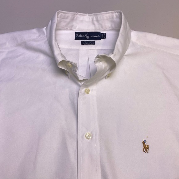 Ralph Lauren Other - Ralph Lauren Shirt 17.5 45 Mens L/S OCBD Yarmouth White Flesh Pony **FLAWS**